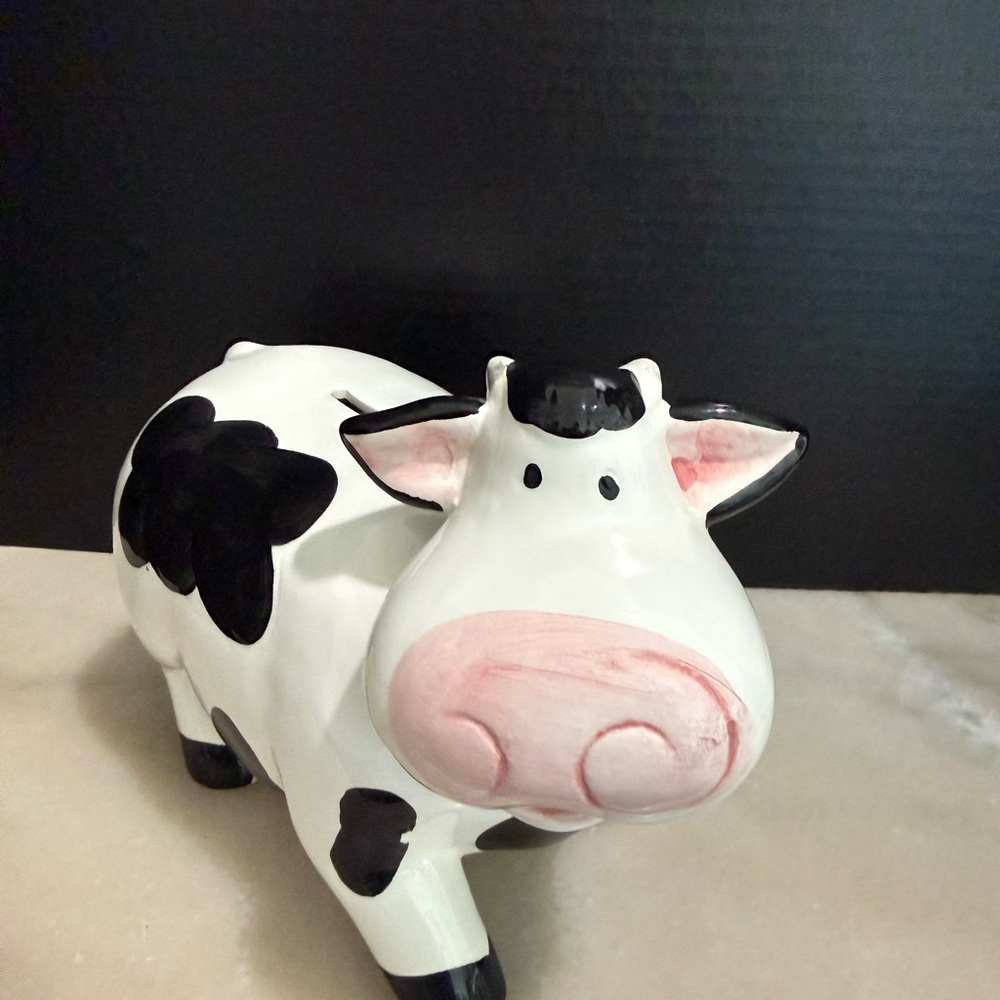 Dolomite Animal Saving Bank, Holstein Dairy Cattle Piggy Bank - Picture 2 of 7